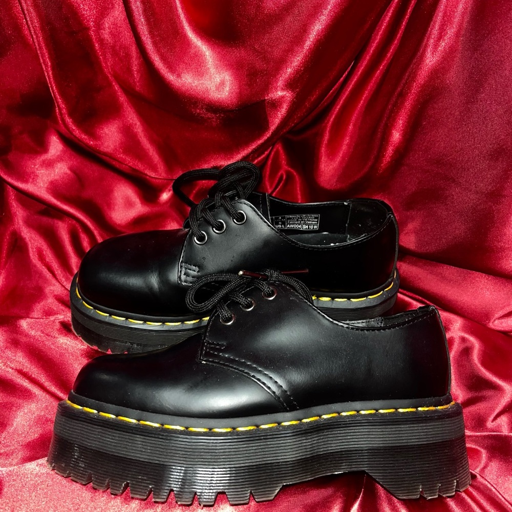 Dr. Martens Black Leather Platforms